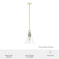 thumbnail image 7 of Hunter - Klein 1-light Alturas Gold, Medium Size Pendant Light, Dimmable, Casual Style, Cone Shaped, for Bedrooms, Dining, Living Rooms - 19438, 7 of 7