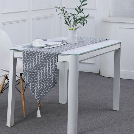

Table Runners Linen Nordic Printed Table Runners With Tassel Tablerunner For Teahouse TV Cabinet-B-33x180cm