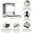 thumbnail image 3 of Bestar 116881-000017 85 in. Orion Queen Size Murphy Bed & Narrow Shelving Unit with Drawers, White & Walnut Gray, 3 of 7