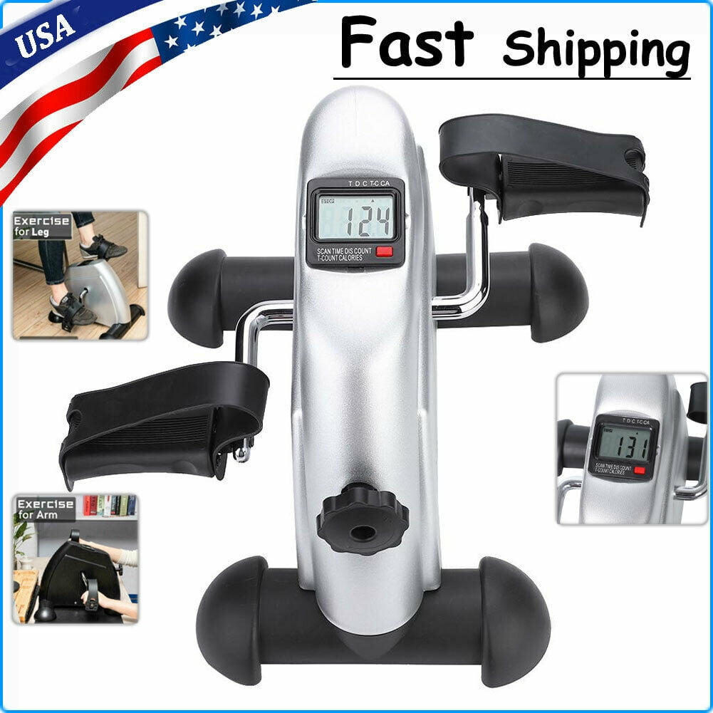 Exercise Cycle Fitness Mini Pedal Stepper Bike Indoor 4 Legs LCD Display Silver for sale online