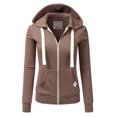 thumbnail image 1 of Doublju Women's Lightweight Pocket Zip-Up Hoodie Jacket for Women with Plus Size, 1 of 4