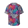 thumbnail image 2 of Wukai Tropical Leaves Men's Casual Short-Sleeve Button Down Shirt - Lightweight Summer Dress Shirt for Daily Wear-Large, 2 of 7