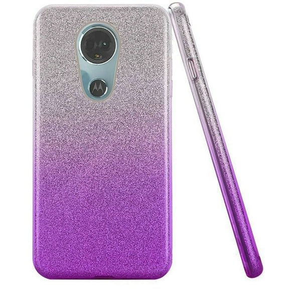 GSA Glitter Case For Motorola Moto E5 Supra & E5 Plus XT1924 - Purple & Silver