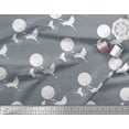 thumbnail image 2 of Soimoi Silk Fabric Bamboo Tree,Moon & Stork Bird Print Fabric by The Yard 42 Inch Wide, 2 of 3