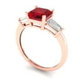 thumbnail image 2 of Clara Pucci 14K Rose Gold 1.62ct Ruby Three-Stone Ring for Women, 2 of 7