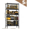 thumbnail image 3 of M MZG 5-Tier Black Heavy Duty Metal Wire Shelving Unit, 13.8"D x 35.4"W x 68.5"H, 1250 lbs Capacity for Garage Kitchen Bathroom, 3 of 7