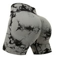 thumbnail image 4 of Women's High Waisted Baggy Shorts Seamless Tie Dye Lifting Yoga Pants Fitness Trendy Activewear Workout Casual Summer Jean Shorts S-XL, 4 of 4