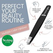 Tweezers for Women - Slant Pointed Precision Tweezers for Eyebrows & Ingrown Hair Removal