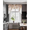 thumbnail image 3 of Eucalyptus Leaves Swag Valances for Windows, Small Curtains Drapes, Brown Summer Botanical Weeping Kitchen Window Curtains Over Sink Rod Pocket Window Treatment Valance for Bedroom/Bathroom 56"x36", 3 of 5
