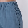 thumbnail image 5 of nsendm Light Summer Pants Women,Capri Pants for Women Dressy, Pants for Women Casual Plus Size Summer, Women Casual High Waist Solid Summer Cotton Loose Long Straight Pants,Blue,3XL, 5 of 5