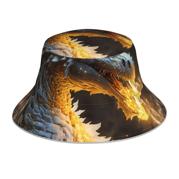 Balery Golden White Fire Dragon Sombreros para el sol para hombre y mujer, sombrero de pescador con UPF 50+