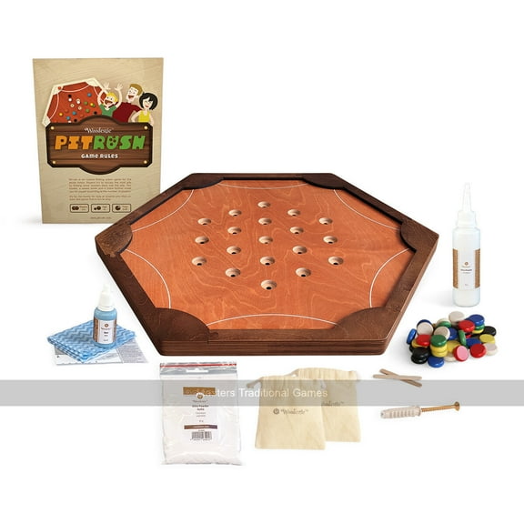 Pitrush - Disk Flicking Action Game (Beech / Walnut Board)