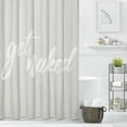thumbnail image 2 of Fabric Shower Curtain, Get Naked Print with Reinforced Buttonholes - for Bathroom Showers, Stalls and Bathtubs, Easy Care, Machine Washable - 72 x 72 Inch - White/Light Gray, 2 of 6