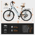 thumbnail image 4 of Actbest Core-Swept Step Thru Electric Bike for Adults, 26" Electric Bicycle with Peak 749W Brushless Motor, 36V/13Ah Built-in Battery, 7 Speed Front Shock Ebike (Blue) with Lock, 4 of 4