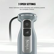 Ninja Power Duo Immersion Mixer, Hand Stick Blender, 3 Speeds, with Whisk, SplatterShield, PanProtect, 3-Cup Blending Vessel, CI200 Gray