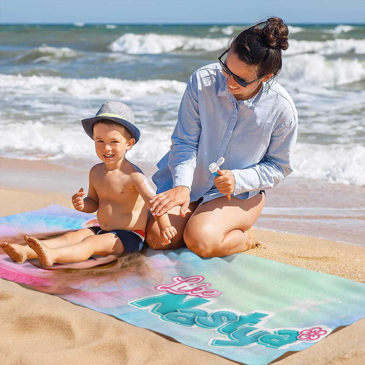 Like Nastya Beach Towel 30"x60"for Girls Boys Teenager Quick Drying Microfiber Birthday Gift