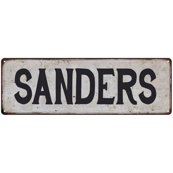 SANDERS Vintage Look Gift Rustic Chic Metal Sign 6x18 206180036636