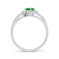 thumbnail image 2 of Angara Natural 0.4 Ct. Emerald with Diamond Classic Ring in 14K White Gold for Women (Ring Size: 11.5), 2 of 8