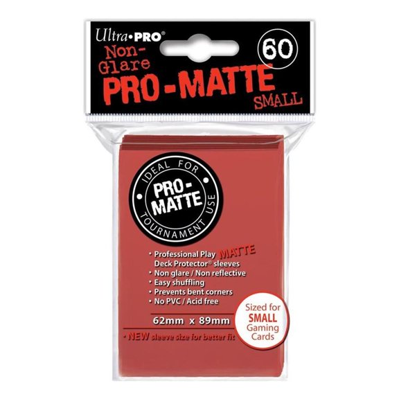 Deck Protector Small PRO Matte Red 60ct Card Sleeve Durable Standard Size Storage Ultra