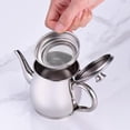 thumbnail image 3 of ABPETE Small Stainless Steel Tea Set with 330ml Teapot, 4 Cups & Tray, Children's Tea Set, Complete Set of Drop Resistant Stainless Steel Tea Set, 3 of 8
