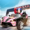 thumbnail image 2 of 12V Two Seat Kids Ride on Racing Sport Slingshot Car Pink, 2 of 5