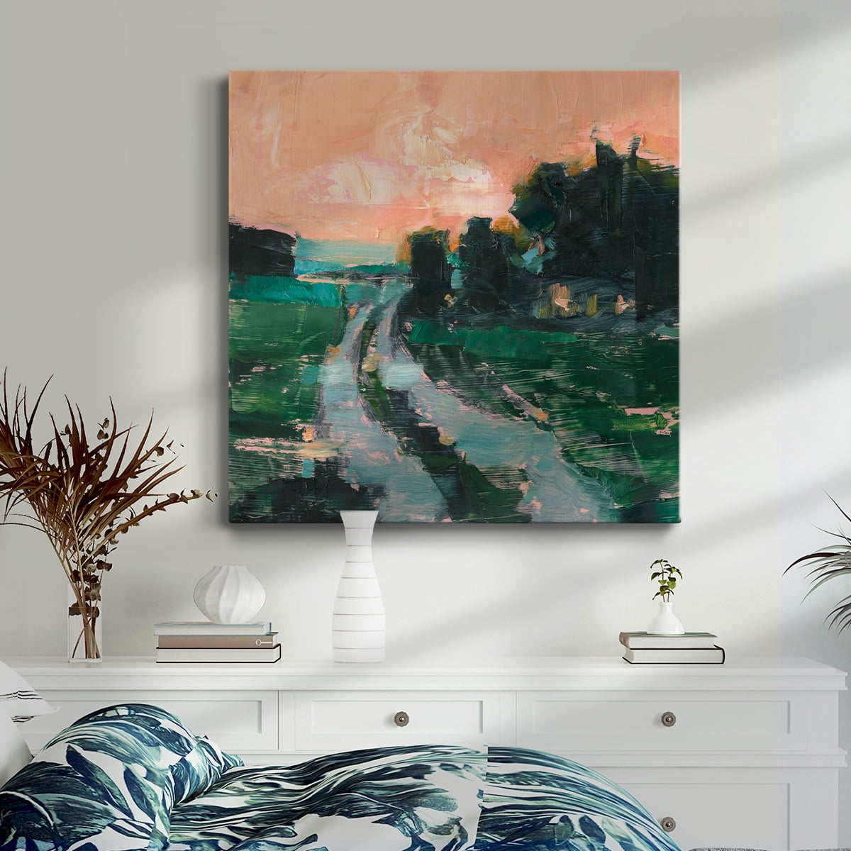Wexford Home Coral Sunset II-Premium Gallery Wrapped Canvas, 24" x 24" - Ready to Hang