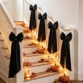 thumbnail image 5 of Satin Bow Wall Hanging, Large Ribbon Door Decor, Elegant Holiday Accent, Adds Soft Sophisticated Charm and Hangs Securely for Door Handle, Wall Mount, and Window Frame., 5 of 7