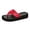 Red, variant on Rokment Quilted Platform Flip Flops for Woman 2026 Beach Summer Trendy Casual Leather Chunky Flat Dress Slip on Comfortable Walking Backless Sandals Beige Size 6