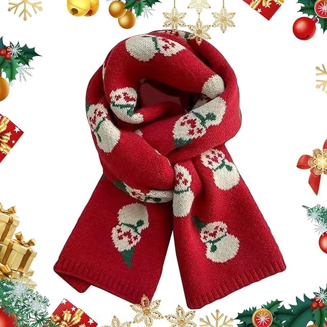 Bufanda de Navidad, Bufanda de Muñeco de Nieve, Bufanda de Árbol de Navidad, Bufanda de Invierno Festiva, Accesorio de Invierno para Fiestas Navideñas, Actividades al Aire Libre