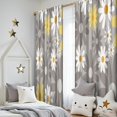 thumbnail image 5 of Blackout Kids Curtains,Gray Daisy Flower Yellow Blooms Pattern Childrens Insulated Curtains Set Of 2,Bedroom Essentials,Toddler Room Decor 52"x84", 5 of 5