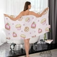 thumbnail image 7 of Cupcake Strawberry Cotton Towel Set 2 Piece, 1 Bath Towels 1 Washcloth, Soft Fast Dry Super Absorbent Face Hand Towel for Bathroom Hotel Gym Spa and Beach, 7 of 7