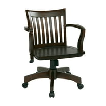 OSP Home Furnishings Deluxe Wood Bankers Chair with Wood Seat in Espresso Wood Finish