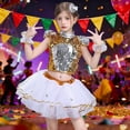 thumbnail image 2 of Girls Dance Sequin Dance Sleeveless Top and Tulle Dance Dresses Set Hop Street Dance Outerwear 13-14 Years, 2 of 4