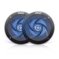 thumbnail image 4 of Pyle PLMRB29B Single DIN Bluetooth MP3 In-Dash Stereo Black Receiver, 2x 2.25’’ 10W Waterproof Rated Off-Road Chrome Speakers, 2x 8'' 320W Low Profile 2-Way Boat Black LED Speakers, Speaker Wire, 4 of 5
