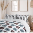 thumbnail image 6 of Ambesonne Batik Duvet Cover Set, Aztec Ethnic Squares Minimal, 2-Calking, Multicolor, 6 of 7