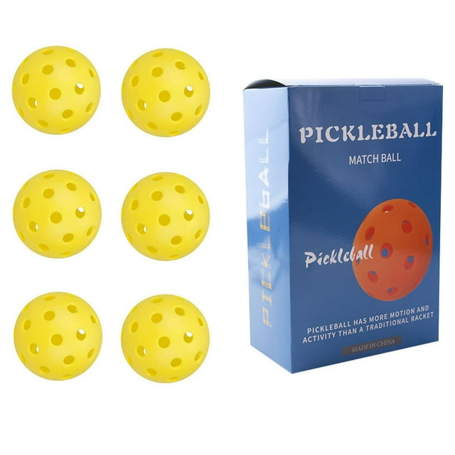 Yuarrent Juego de 6 unidades de Pickleball profesional de repuesto, 40 agujeros, bolas de Pickle de entrenamiento reutilizables, Kit surtido, Golf Amarillo