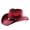 #1 Red, variant on Women's Vintage Western Denim Cowboy Hat, Wide Brim Breathable Straw Sun Hat, Unisex Distressed Spray-Painted Packable Hat For Beach Outdoor Travel #3 Black One Size