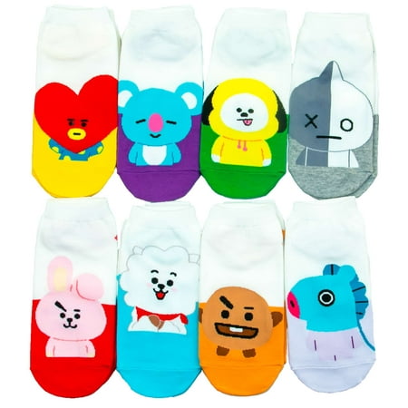 Like The Starz Bts Bt21 Kpop Character Socks 8 Pairs Walmartcom