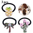 thumbnail image 1 of 3PCS Hair Tie Pineapple Coconut Tree Cactus Ponytail Holder Hair Rope for Women, 1 of 10