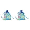 thumbnail image 1 of Matsuzay Paquete de 100 bolsas de regalo de Organza con cordón dorado para cumpleaños, aniversario, recuerdo de vacaciones, galletas, Azul 2Conjunto, 1 of 6