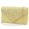 thumbnail image 2 of Milisente Women's Satin Pleated Evening Clutch Handbag, Yellow, 2 of 6