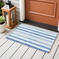 thumbnail image 5 of Blue Stripes Washable Small Entryway Area Rugs 2'x3', Abstract Watercolor Gradient Blue White Stripes Low Pile Throw Rug Non-Slip Sturdy Edge Binding Carpet for Front Door Floor Room Entry, 5 of 9