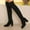 #302-Black, variant on Wowcloth Winter Boots for Women – Pointed Toe Chunky Heel Knit Stretch Over-the-Knee High Boots for Casual Fashion & Cold Weather Comfort