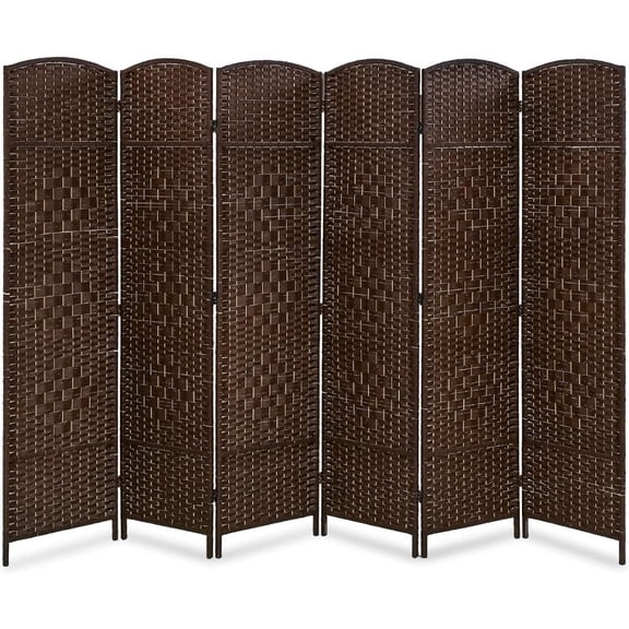 Dkelincs Room Dividers and Folding Privacy Screen 6 Panel Portable Privacy Partition Wall Divider, Brown
