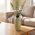 thumbnail image 4 of REGALWOVEN Small Ceramic Bud Modern Cylinder Vase, Matte Ribbed Decorative Flower Vase for Desktop, Shelf & Bathroom, Boho Green 2.4"L x 2.4"W x 5.1"H, 4 of 6