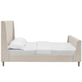 thumbnail image 3 of Aubree Queen Upholstered Fabric Sleigh Platform Bed - Beige, 3 of 5