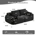 thumbnail image 7 of Miniyam 84" Corduroy Modular Sofa Couch with Cushions, Convertible Sectional Seating for Living Room, 1200 lbs Capacity, No Assembly, Black, 7 of 7