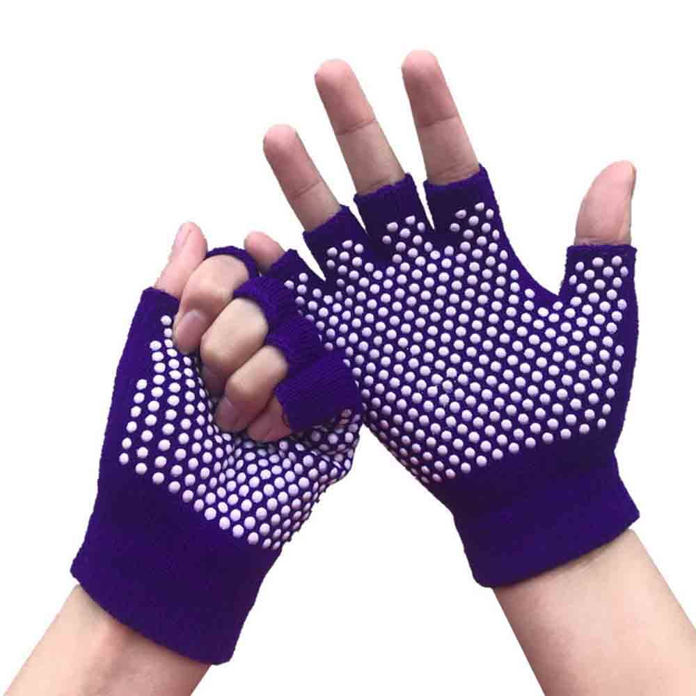 Fingerless Exercise Non Slip Yoga Pilates Gloves With Silicone Dots