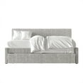 thumbnail image 5 of Castle Place Plush Corduroy Velvet Upholstered Twin Daybed with Trundle, Light Grey, 5 of 7