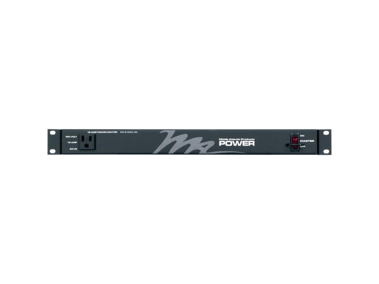 Middle Atlantic Products - PD-915RC-20 - Power Strip, 9 Outlet, (9) NEMA 5-15R, NEMA 5-15P, 20 ft. Cord, 120 V, 15 A,